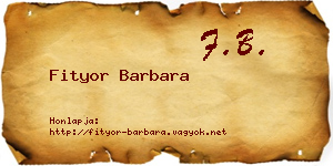 Fityor Barbara névjegykártya